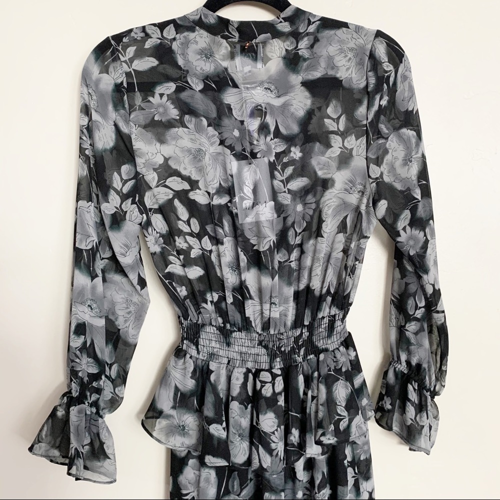 MISA Los Angeles Black Foral Agnese Midi Dress S - Picture 10 of 14